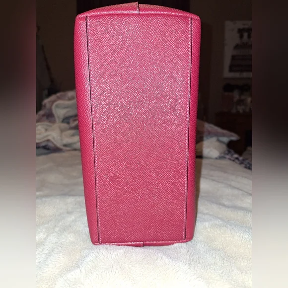 Coach Red Saffiano Leather Small Tote - Picture 3 of 7